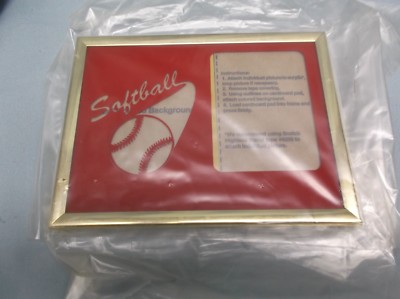 Cadre Photo SOFTBALL - Format 6x8 Avec Passe-partout 3x4, Noir Et Or, Neuf