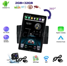 Rotation 10.1" Android 13 2GB+32GB Car Stereo Double 2Din Radio GPS WIFI CarPlay