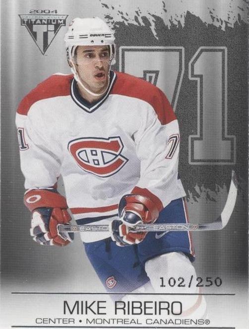 2003-04 Pacific Private Stock Titanium - Mike Ribeiro #55 Jersey Number ...
