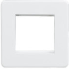 SF2GMW Screwless 2G Modular Faceplate, Flawless Screwless Design  - Matt white