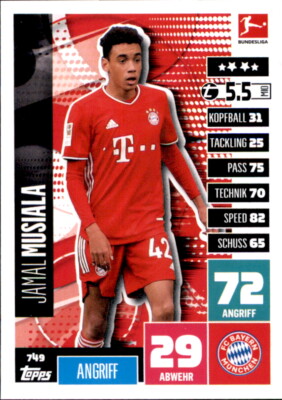 Match Attax Extra 20 21 2020/2021 749 - Jamal Musiala - Rookie