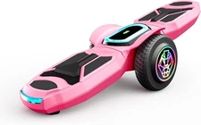 Swagtron Zipboard Electric LED Hoverboard Skateboard Bluetooth Speaker, Pink