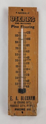 Vintage Advertising Thermometer Dierks Pine Flooring Forest City PA