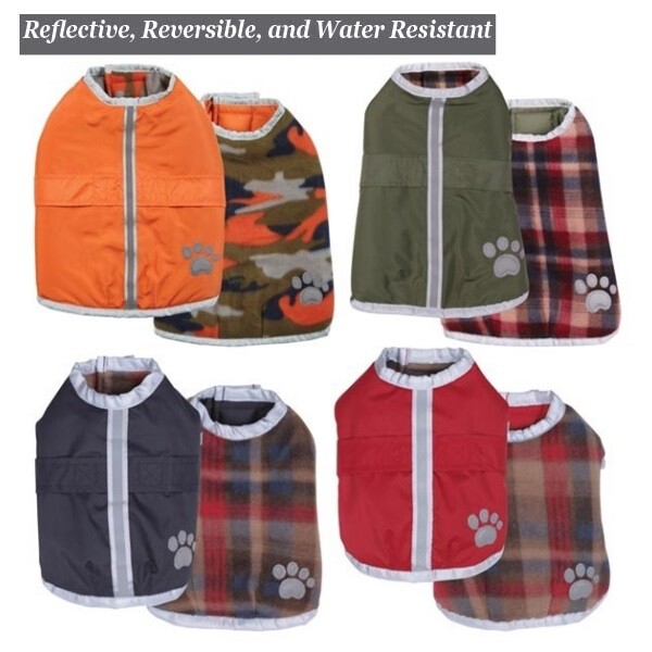 Zack and Zoey Noreaster Reversible Winter Dog Coat Red Xlarge for sale