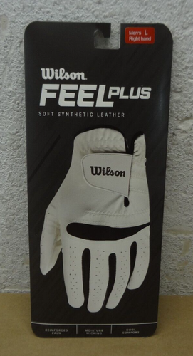 Wilson Feel Plus Soft Synthetic Leather Men's Right Hand Large Golf Glove 6-PACK - Picture 2 of 11