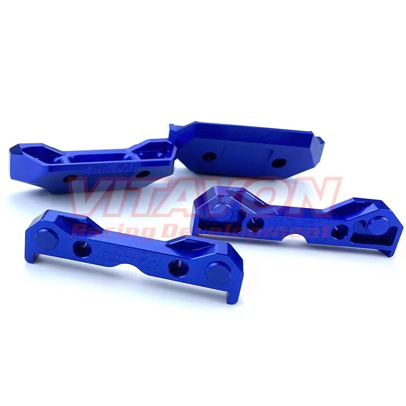 Vitavon CNC Alu#7075 Front Rear Bumper Tie Bar Mount set for Traxxas Sledge Blue - Image 4 of 4