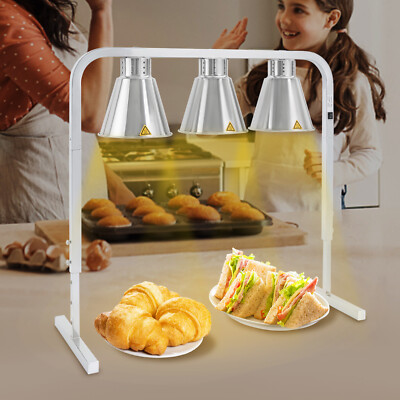 110V 750W Food Insulation Lamp 3-Head Warming Lamp Height Adjustable Food Warmer
