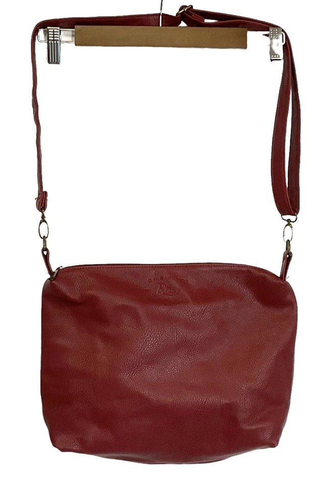 Cuero granate rojo intenso G.H. BASS & Co. Bolso de Hombro Cartera con Correa Ajustable Foto 2 de 4