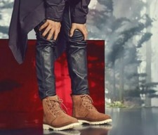 UGG HARKLAND CHESTNUT LEATHER WATERPROOF LACE UP MEN'S BOOTS SIZE 14