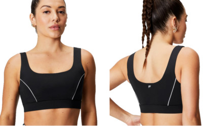 FABLETICS Medium Impact Piped Sports Bra Size Small (6) Black Tank Pullover