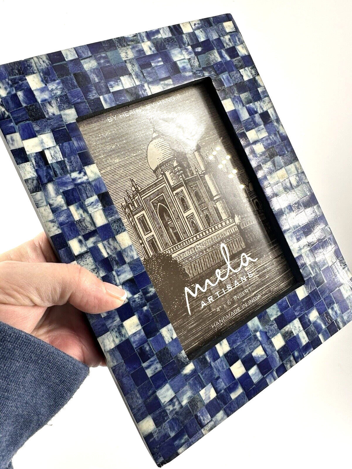 Indigo Hand Painted 4x6 Photo Frames by Mela Artisans Popsugar NWOT Tiles  