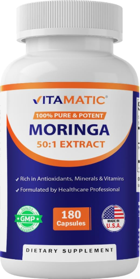 Organic Moringa Capsules for Energy & Gut Health Support