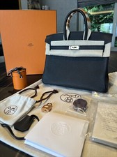 New Hermes Birkin 25 In Black Togo Leather & Rose Gold Hardware