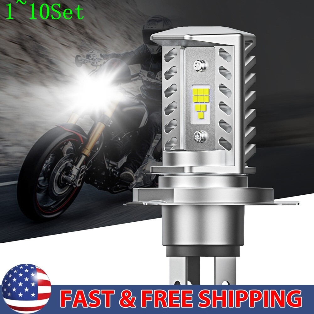 H4 LED Motorcycle Headlight Bulb Hi-Lo Beam High Power White 1-10 Set