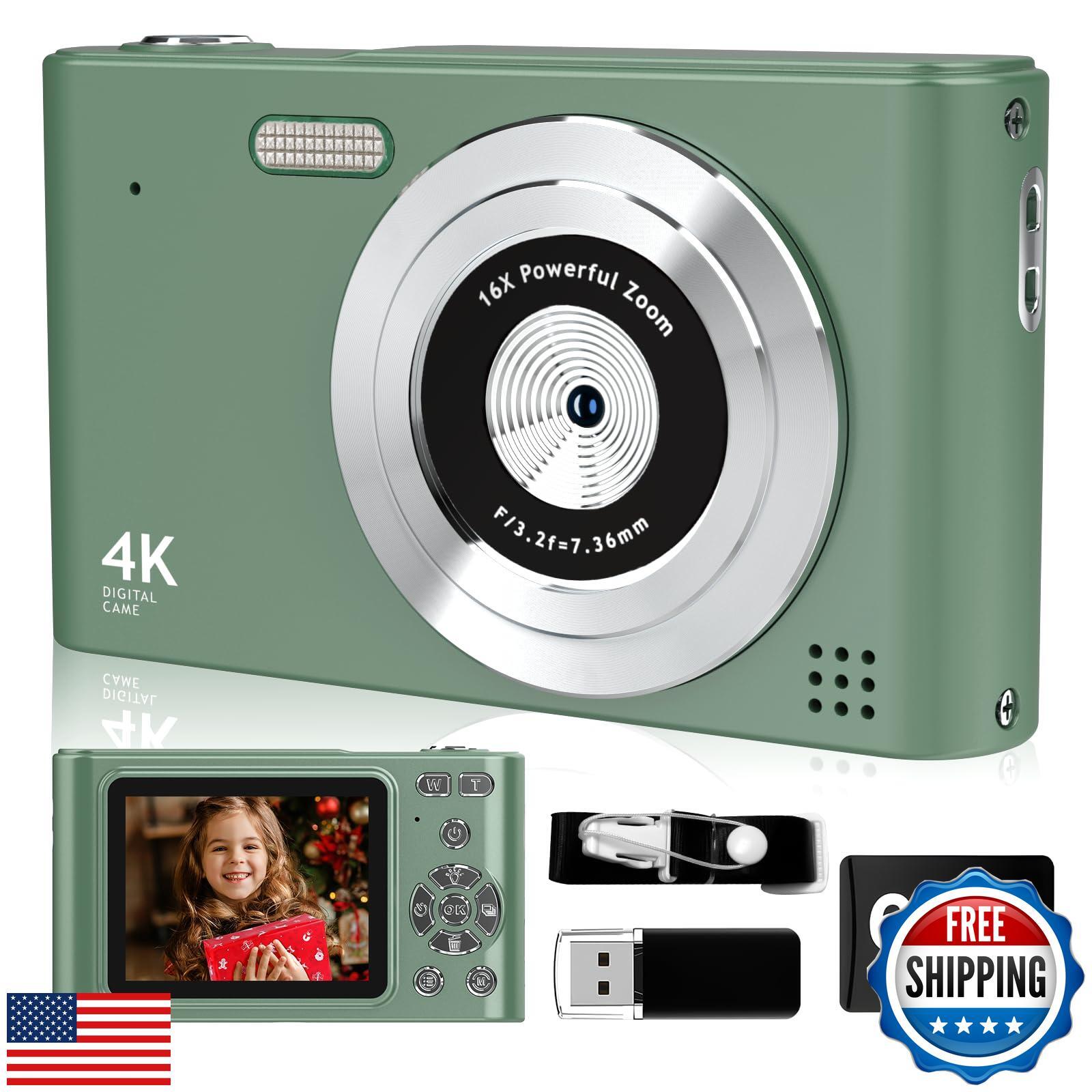 Digital Camera,FHD 1080P Camera with 64GB Card,44MP Digital Point and Shoot K-image