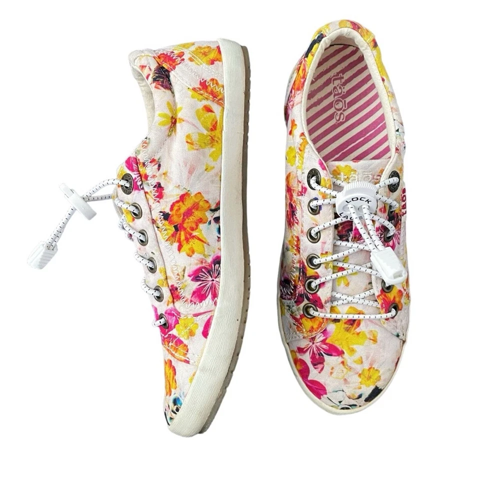 Zapatillas de lona Taos “Star” rosa/amarillo con estampado floral Foto 2 de 4