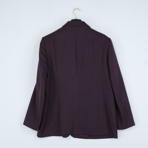 Womens Blazer XL Size UK 18 EU 44 Burgundy Herringbone Formal Jacket - Picture 3 of 11