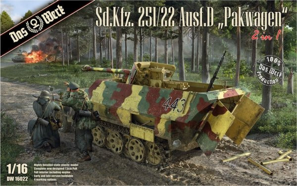 Das Werk DAW16022 1/16 Sd.Kfz. 251/22 Ausf.D 'Pakwagen' 2 In 1-image