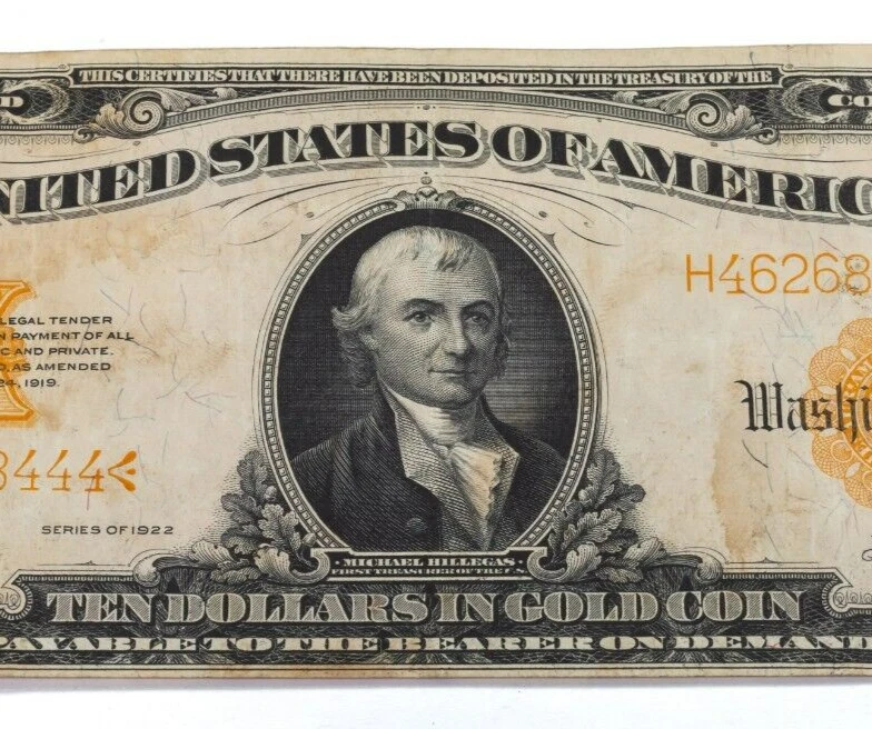 Series of 1922 Gold Certificate in Very Fine VF Condition Fr #1173 - Image 3 of 4
