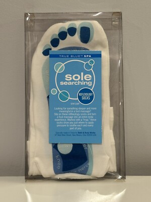 TRUE BLUE SPA Sole Searching Reflexology Socks New
