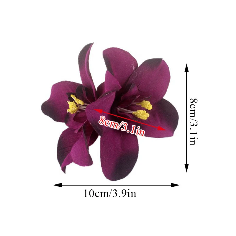 Women's Orchid Flower Wedding Hair Clip Hairpin Brooch Pin Flowery Barrette△ - Image 2 of 4