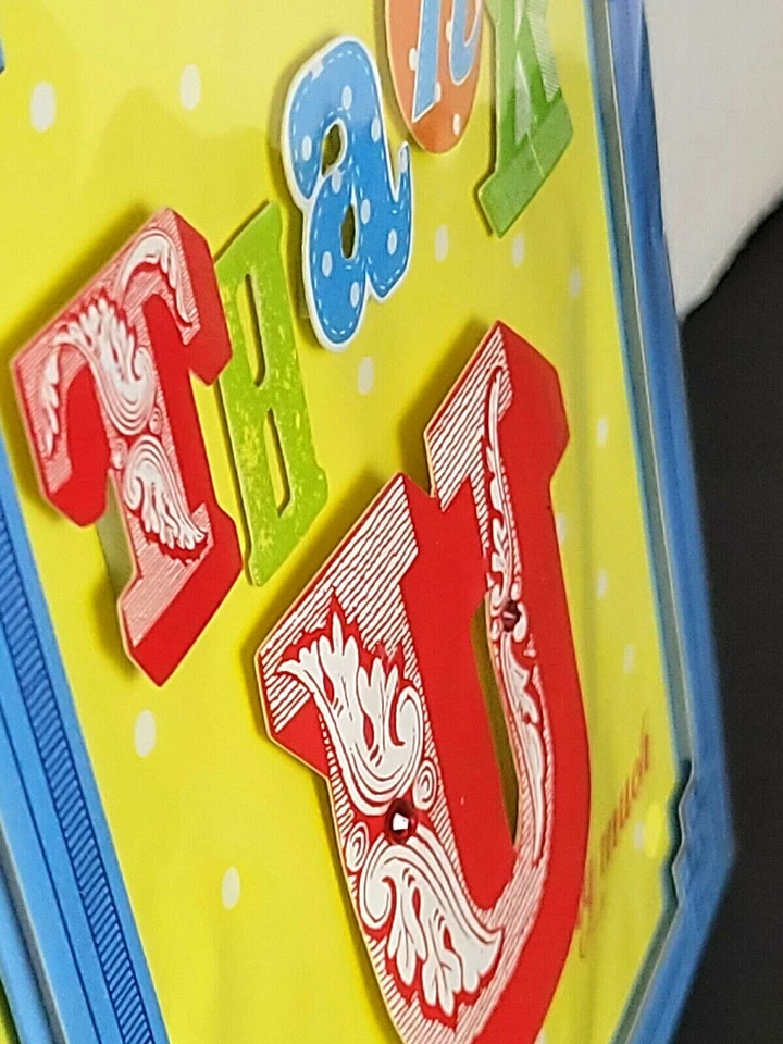 PAPER MAGIC™ 3D "THanK U" Greeting Card w/Envelope & Verse - New & Sealed - Image 3 of 4