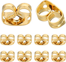 8 Pcs 14K Gold Earring Backs Replacement Ear Locking for Stud Earrings Heavy Dr