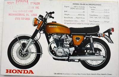 1971 Honda SuperSport 450/Honda CB-450K4 Factory Dealership Sales Brochure