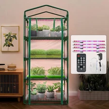 Grow Light Plant Light Timer Portable Waterproof、/4-Tier Indoor Greenhouse w