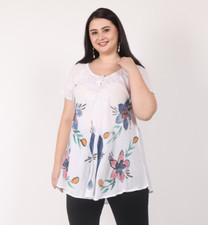 Wholesale Women's Short Sleeve Embroidery Flower Print Top Lot Seasonal Sale