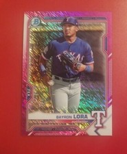 2021 Bowman Chrome Prospects Bayron Lora Fuchsia Shimmer Refractor 93/199 SP