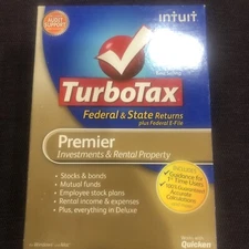 intuit turbotax Federal & State Return Plus Federal E File Prem Dvd Rom 5/18/23