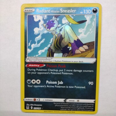 Radiant Hisuian Sneasler 123/196 Lost Origin Ultra Rare Pokemon - Same Day Ship