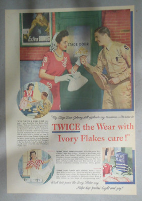 Ivory Flakes Soap Ad: Twice The Wear With Ivory ! from 1945 Size:  11 x 15 inch