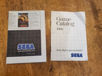 Sega Master System 1986 & 1989 Video Game Catalog Booket Foldout POSTER genesis