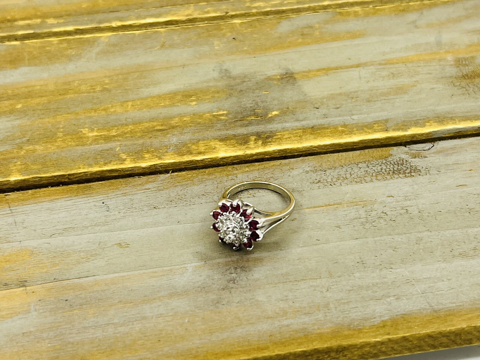 14kt Solid White Gold .50ctw Natural Ruby & .33ct… - image 11