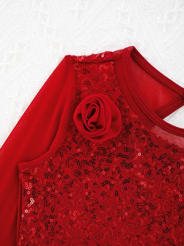 Kids Girls Glitter Ballet Dance Skirted Leotard Dress Figure Ice Skating Costume - Picture 9 of 85