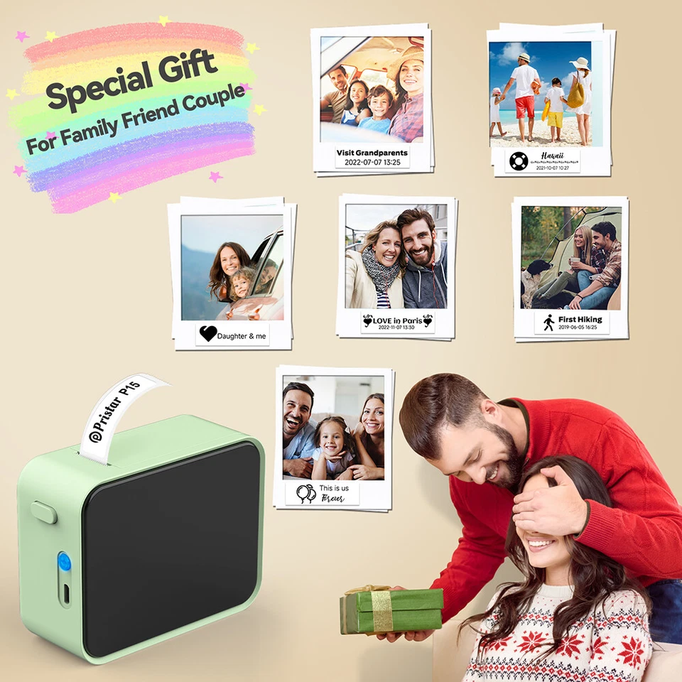 Pristar P15 Bluetooth Etikettendrucker Labeldrucker Aufkleber Beschriftungsgerät - Bild 3 von 4