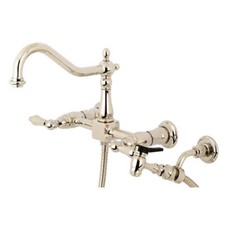 Kingston Brass KS1246ALBS Wall Mount Bridge Kitchen Faucet W/Brass Spray