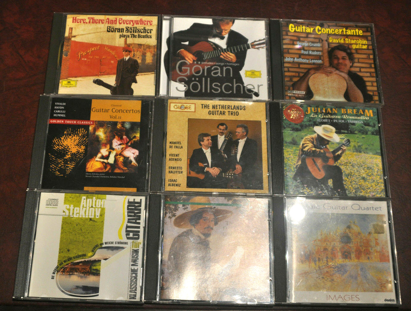 Guitar lot of 9 CDs - Danish Classical, Trio & Quartet, Sollscher The Beatles