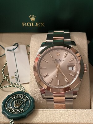 Rolex DateJust 126301 41mm 2/Tone Rose Gold Sundust Dial Oyster Unworn 2021
