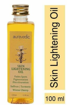 Auravedic Skin Lightening Oil,Turmeric,Saffron,Winter Cherry,100ml