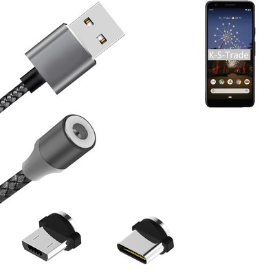 Daten-Lade-Kabel für Google Pixel 3a mit USB-Typ C und Micro-USB-Adapter