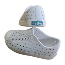 Native Jefferson White Slip-On Lightweight Waterproof Unisex Kids Shoes C8 8
