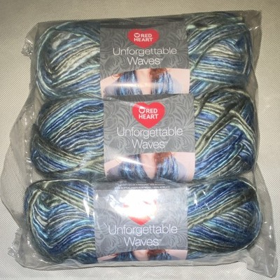 Red Heart Unforgettable Waves Lakehouse Acrylic Worsted Yarn Lot of 3