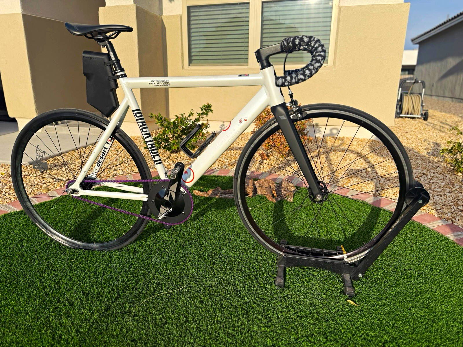 (Used) State Bicycle Co. Black Label 55cm 700C Single Speed/Fixed Gear Drop Bar White (600.00 USD)