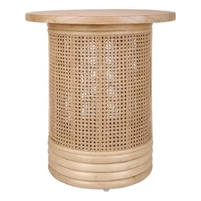 New Pacific Direct Brisa Rattan Side/End Table w/ Wood Top