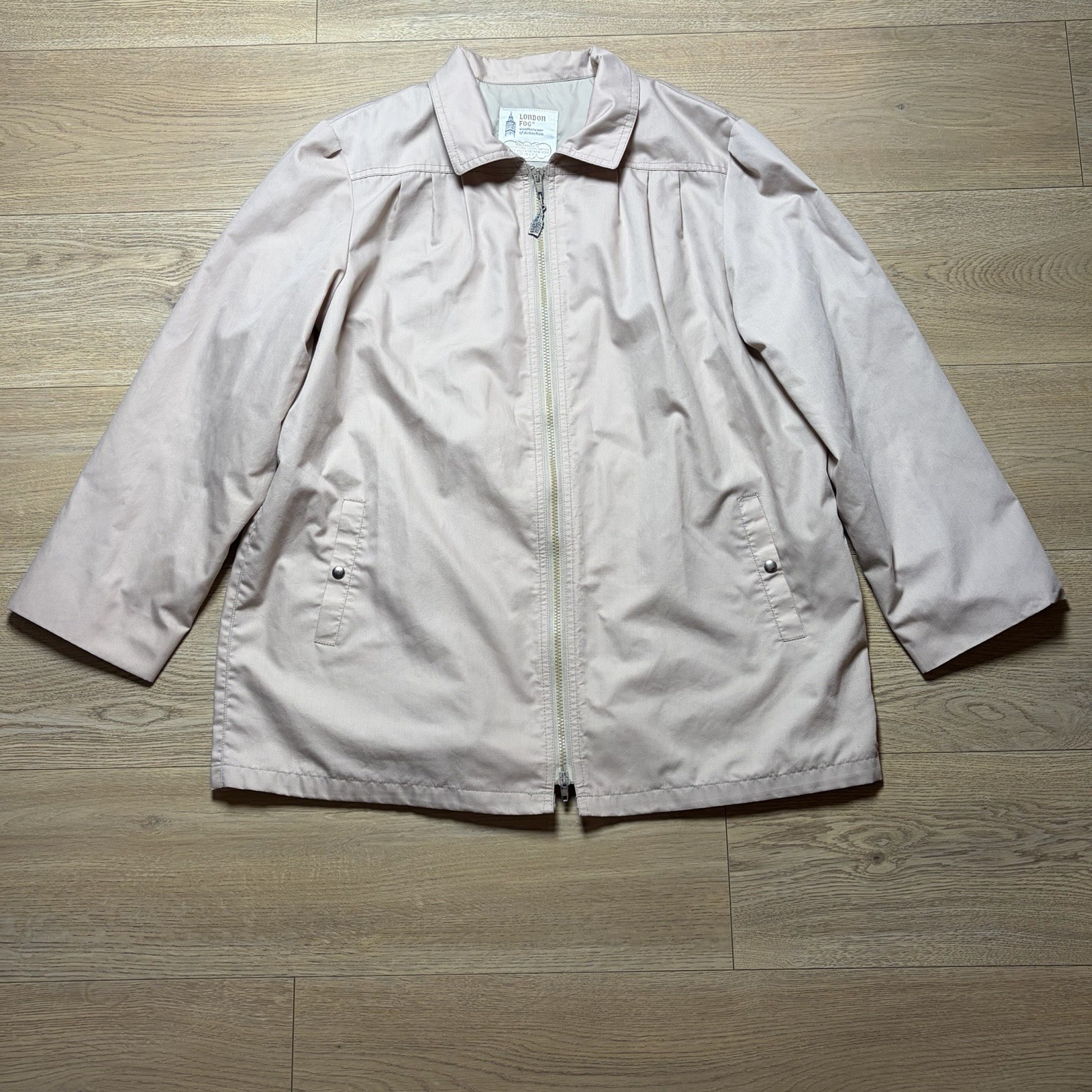 Vintage London Fog Lined Khaki Mid Length Shell Classic Trench Coat Old Money 18