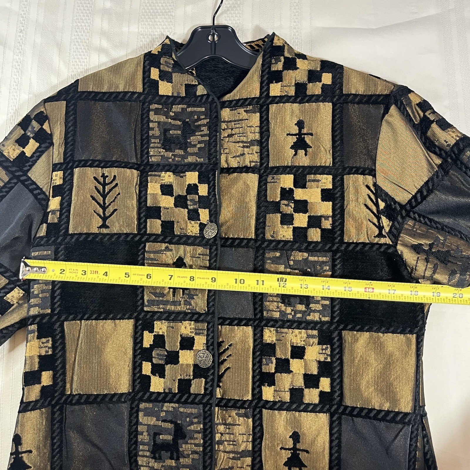 Vintage California Blazer Medium Patchwork Gold B… - image 6