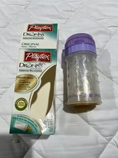 Vintage Playtex Drop-Ins 4 oz Baby Bottle Nurser Purple  Flat Top Latex Nipple